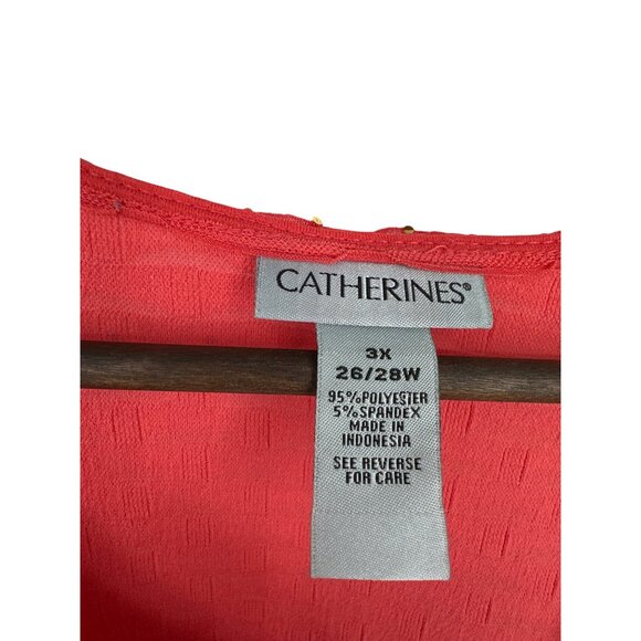 Catherines V-Neck Tunic With Gold Accents Short Sleeves Womens Size 3X - Picture 5 of 8